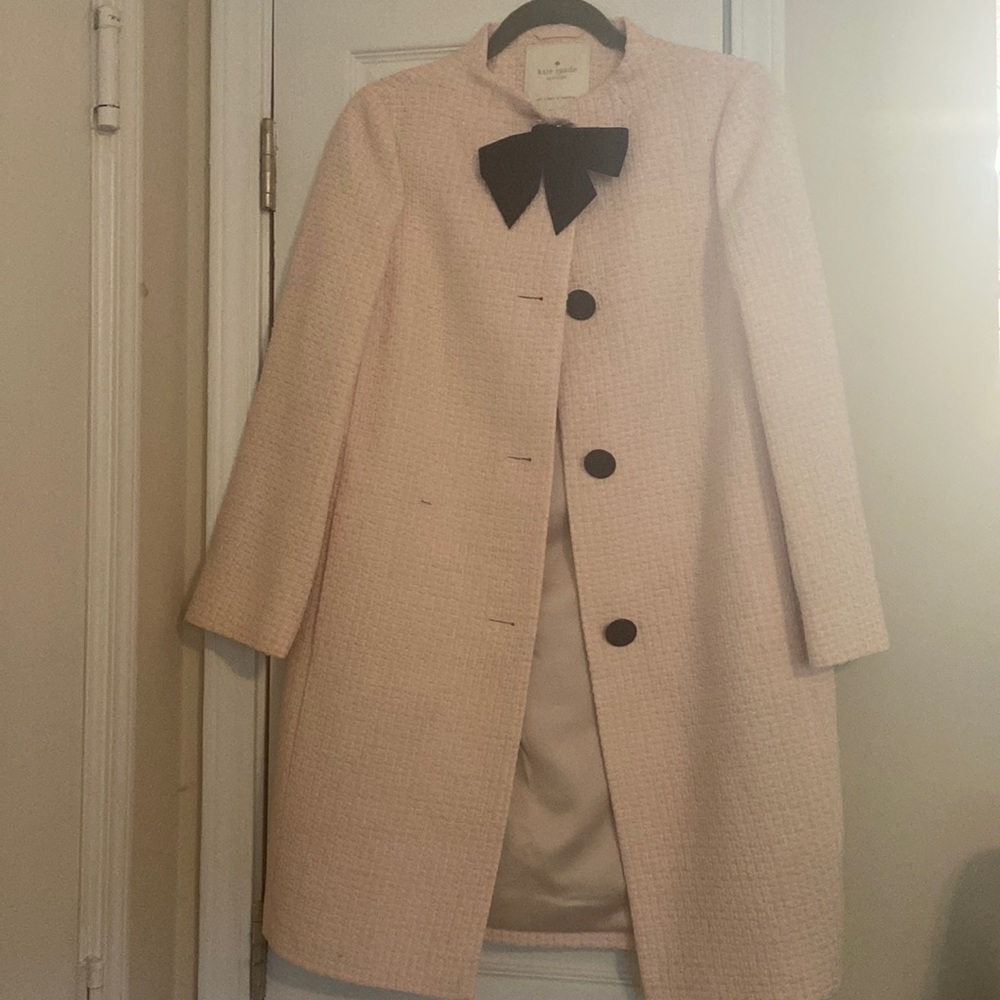 Kate Spade Pink Tweed Coat Size 2